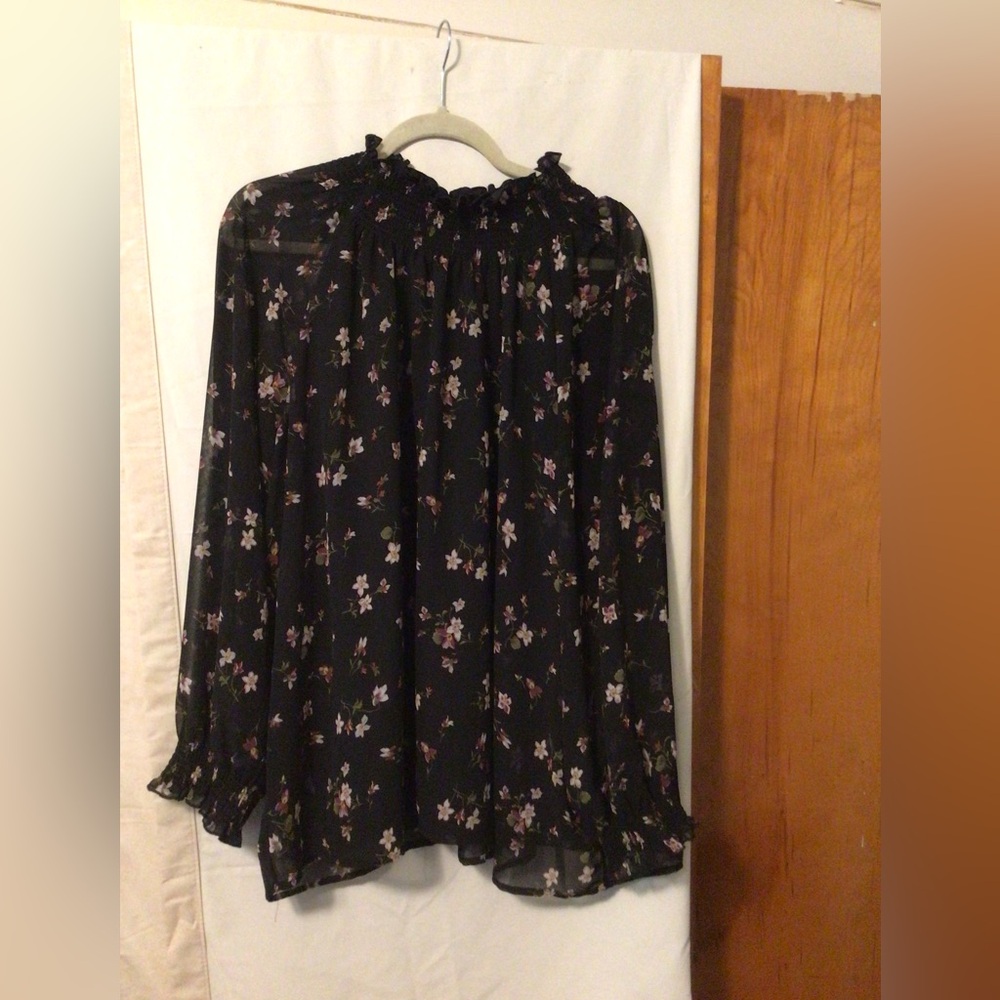 MADEWELL modest sheer blouse ,floral,boho blouse SZ 2X